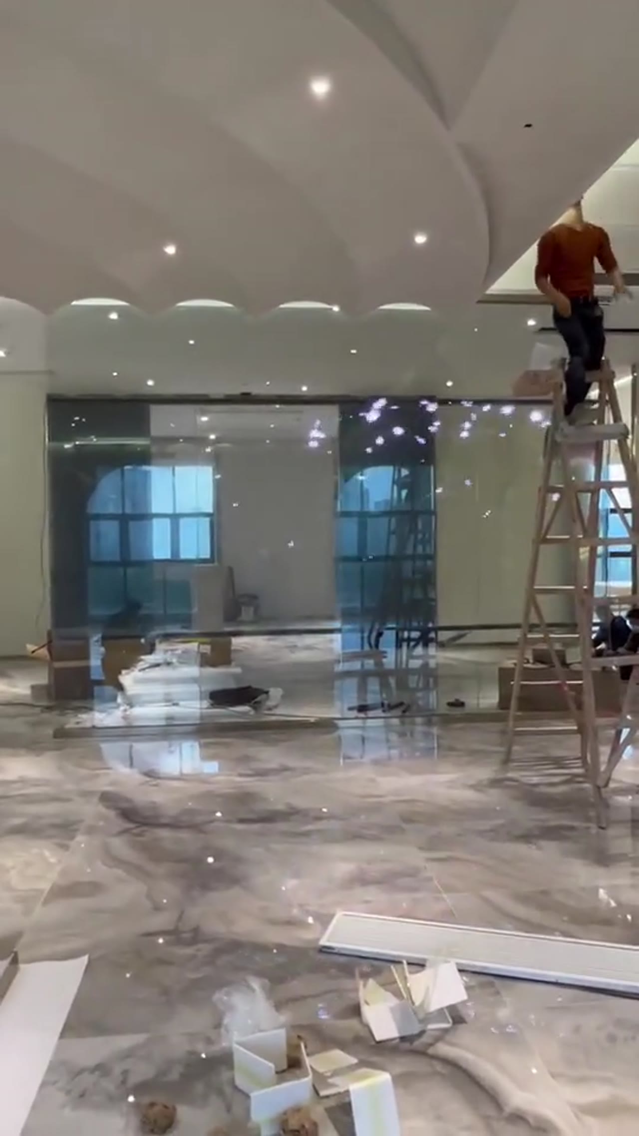 Furniture Showroom — Crystal Film LED Screen installation