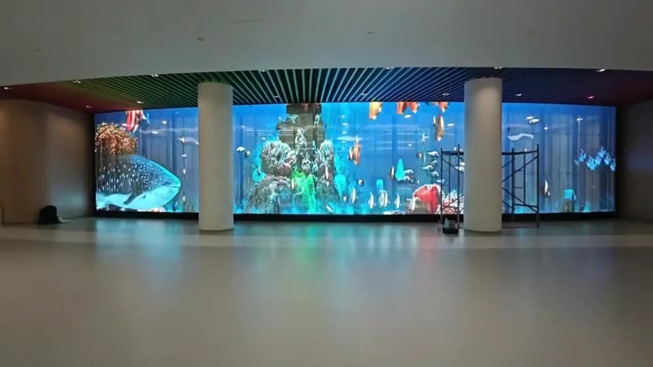 Aquarium Storefront Window — SMD Holographic Invisible Screen installation