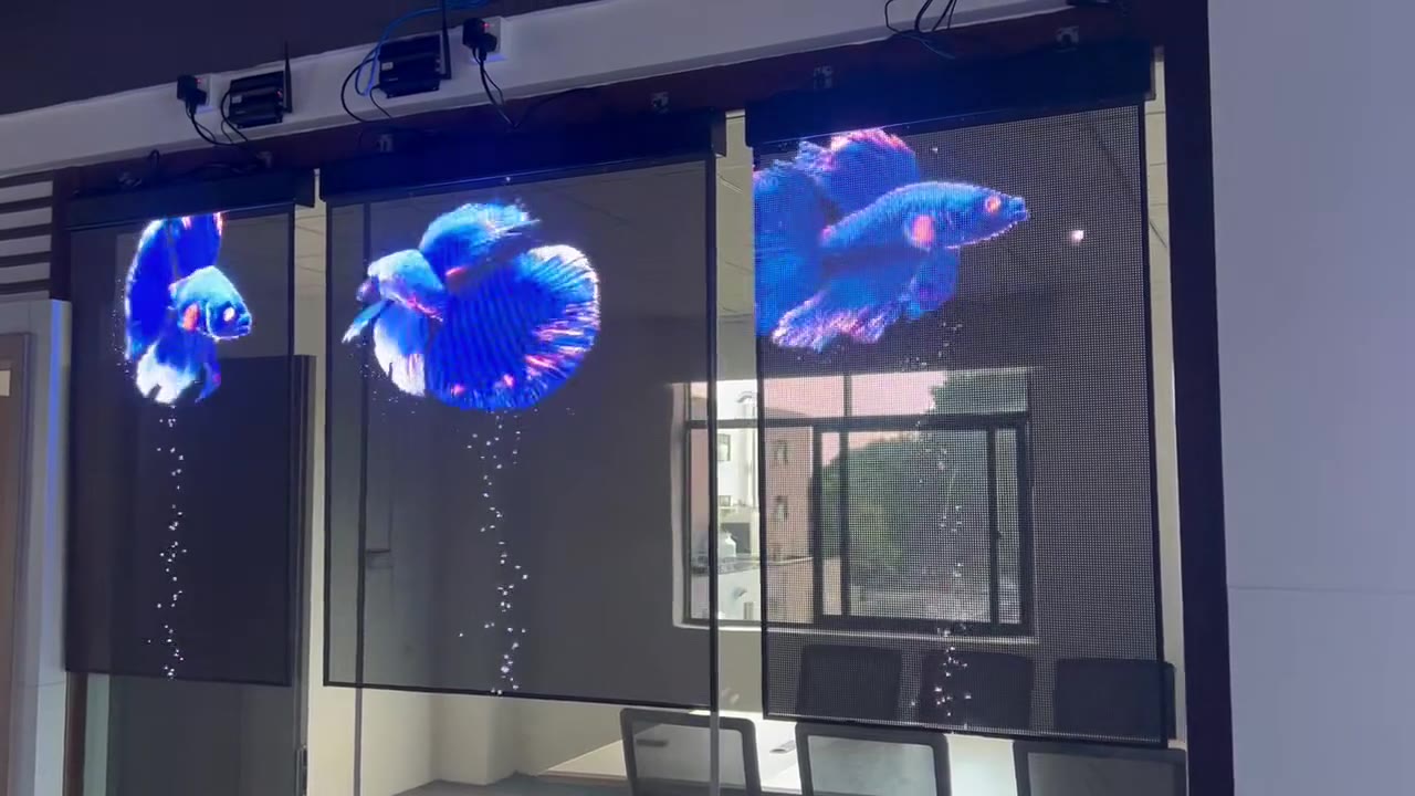Jellyfish Window Display — SMD Holographic Invisible Screen installation