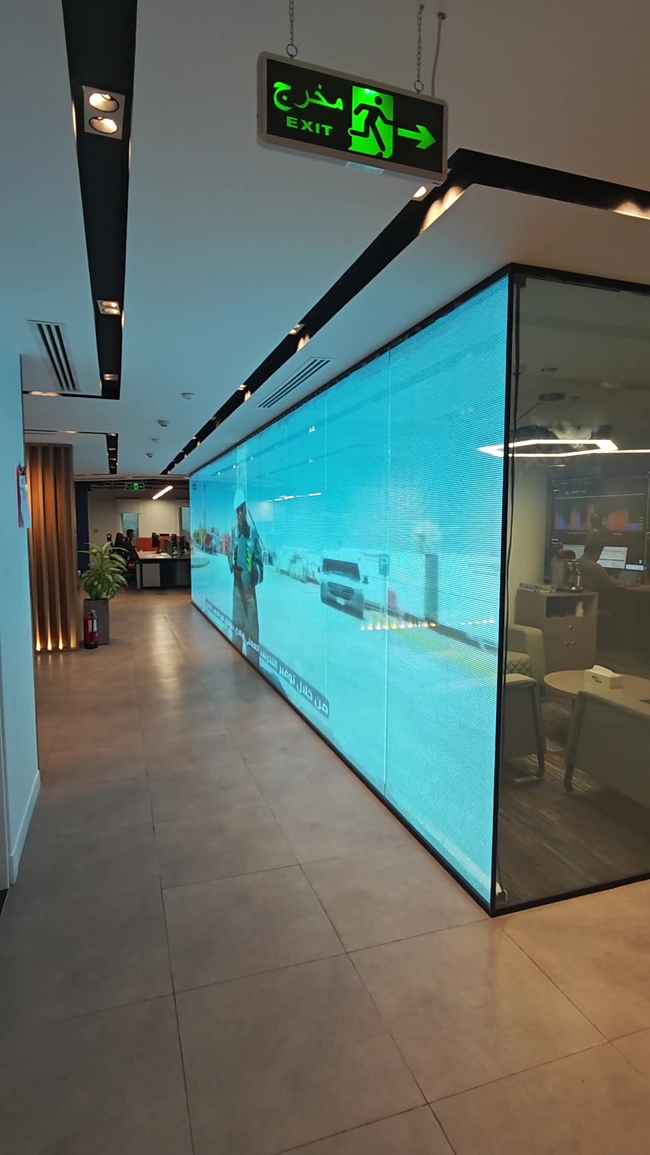 Conference Room Window — Crystal Film LED Screen installation